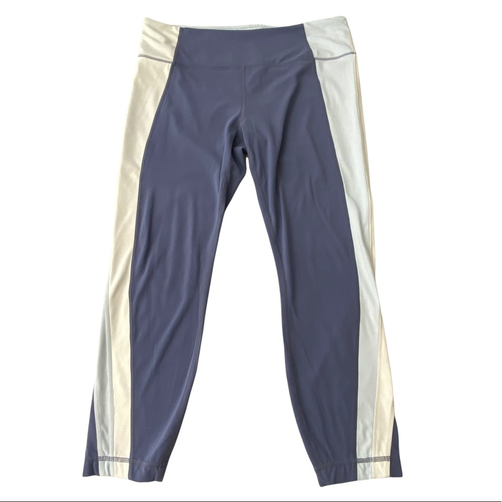 Athleta Womens Leggings Salutation Colorblock Asymmetrical Gray Ivory Size XL - Picture 3 of 14
